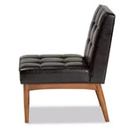 Sedia da pranzo senza braccioli imbottita marrone, 1 posto